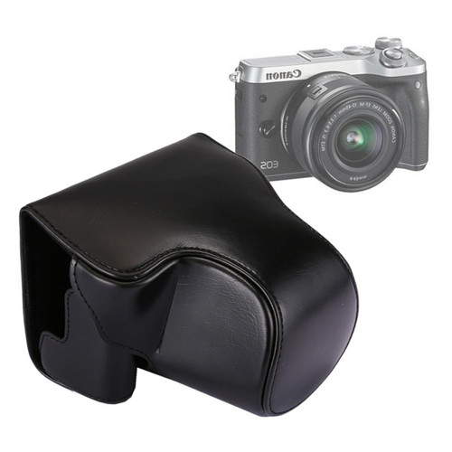 Wewoo - Etui en cuir appareil photo noir pour Canon EOS M6 Full Body Camera PU étui en avec sangle Wewoo  - Photo & Vidéo Numérique