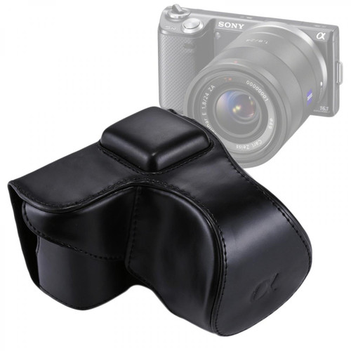 Wewoo - Etui en cuir appareil photo noir pour Sony NEX 5N / 5R / 5T 16-50mm / 18-55mm Lens Full Body Camera PU étui en avec sangle Wewoo  - Tous nos autres accessoires Wewoo