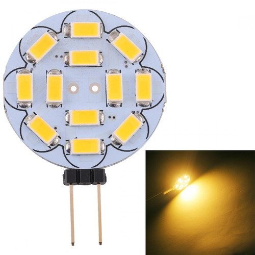 Wewoo - G4 12 LEDs SMD 5730 360LM 2800-3200K Forme rondegradation continueéconomie d'énergieampoule de base à broche lumineuseDC 12V blanc chaud Wewoo  - Ampoule led 12v