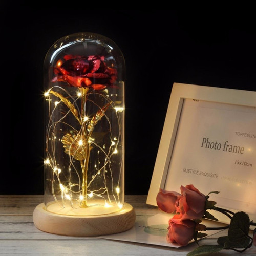 Wewoo Guirlande LED Simulation Roses Lights Couverture en verre Décorations Artisanat Cadeaux Saint Valentin Bleu