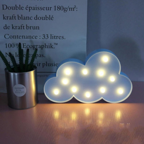 Guirlandes lumineuses Guirlande LED Style de commutateur Forme de nuage Nuit Lampe de chevet chaude de table Chambre à coucher Bureau d'étude Veilleuse Bleu
