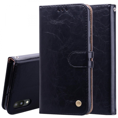 Wewoo - Housse Coque Etui à rabat horizontal en cuir de texture Business Style Oil Wax pour Galaxy M10avec porte-cartes et noir Wewoo  - Accessoire Smartphone