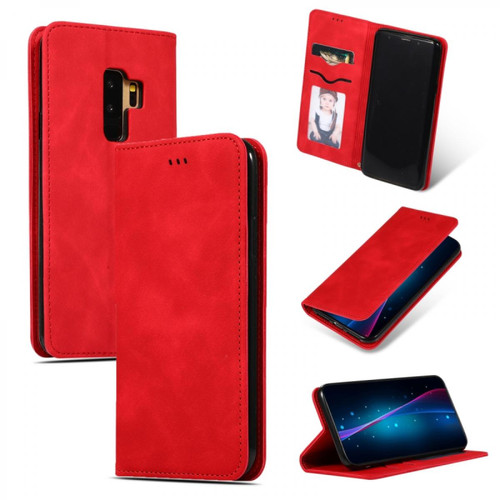 Wewoo - Housse Coque Etui en cuir avec rabat horizontal magnétique Business Skin Feel pour Samsung Galaxy S9 Plus rouge Wewoo  - Accessoire Smartphone