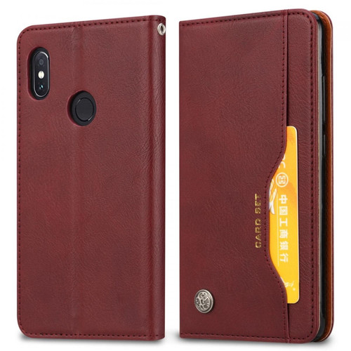 Wewoo - Housse Coque Étui en cuir à rabat horizontal avec texture de peau pour Xiaomi Mi 8SEavec cadre photoporte-cartes et emplacements cartes et porte-monnaie Vin rouge Wewoo  - Accessoire Smartphone