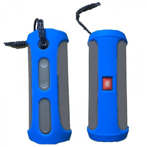 Flights, racks, housses Wewoo Housse de protection portable haut-parleur Bluetooth gel de silice pour JBL Flip4 bleue