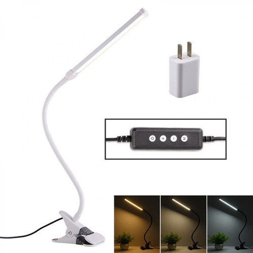 Wewoo - Lampe de bureau à LED 8W pliante réglable USB de charge de protection des yeux de tableversion de USB + Prise d'alimentation blanc Wewoo  - Lampes à poser