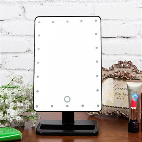 Wewoo Miroir à capteur tactile portable avec lampe de bureau noir