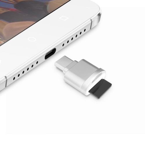 Wewoo - Pour Macbook / Google Chromebook argent / Nokia N1 Tablette Tactile / Fonction OTG Smartphones USB-C / Type-C 3.1 à Micro SD Carte TF Lecteur Adaptateur - Lecteur carte mémoire