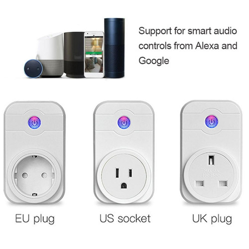 Box domotique et passerelle Prise Connectée Alexa SWA1 10A Home Automation Sans Fil Smart WiFi Socket, Soutien Smartphone Télécommande et Interrupteur de synchronisation, UK Plug