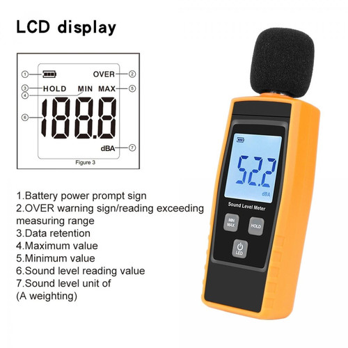 Appareils de mesure RZ1359 Sonomètre numérique DB mètres testeur de bruit en écran LCD décibels