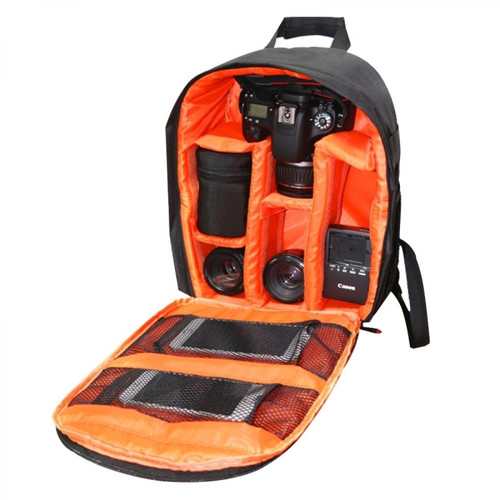 Tous nos autres accessoires Wewoo Sac à dos appareil photo Orange pour GoPro, SJCAM, Nikon, Canon, Xiaomi YI, taille: 27,5 * 12,5 * 34 cm à de sport en plein air à