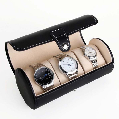 Wewoo - Sac de rangement pour boîte de protection cylindre de montre de voyage portable noir - Boîte de rangement Noir