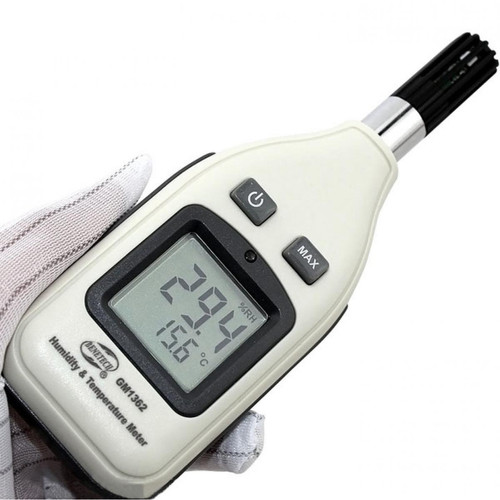 Wewoo Thermomètre blanc 1.45 pouces écran numérique humidité et température mètre
