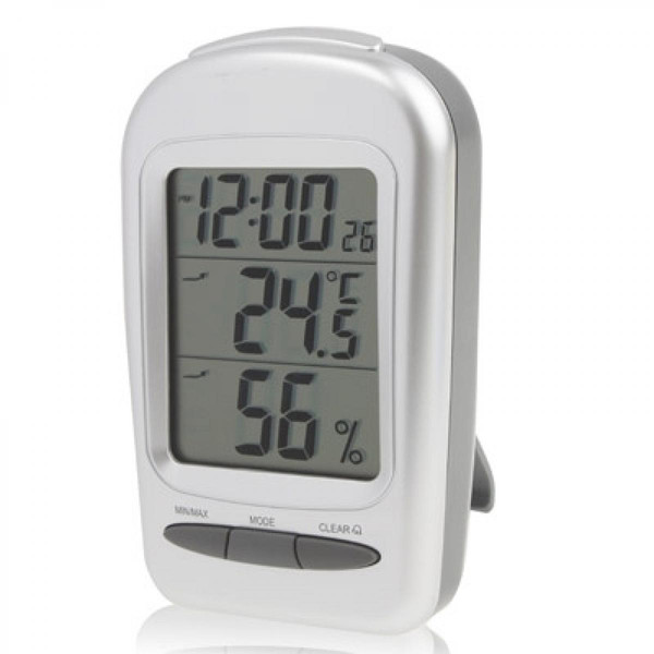 Thermomètres Wewoo Thermomètre Hygromètre d'intérieur de de bureau Digital d'affichage à cristaux liquides avec la date / horloge / avertissement de congélation