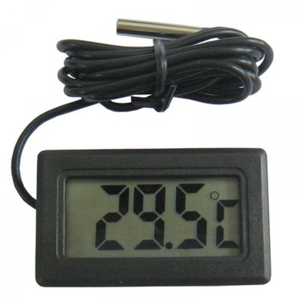 Thermomètres Wewoo Thermomètre noir pour réfrigérateur congélateur, taille de l'insert 46mm x 26.6mm, longueur du câble 1m Mini numérique LCD