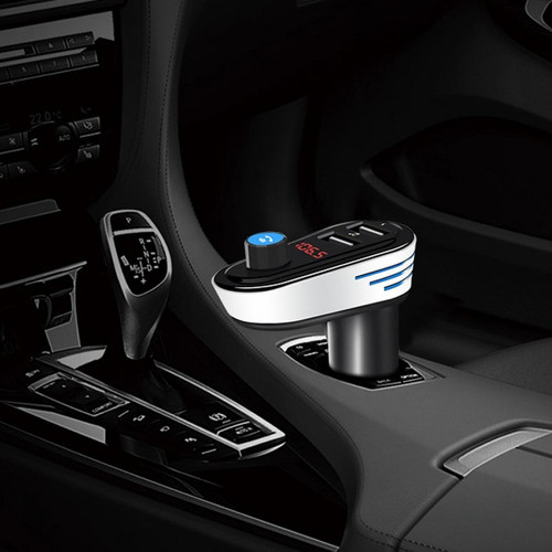 Wewoo - Transmetteur FM Auto argent Car Bluetooth V4.2 Lecteur MP3 5V 3.1A Sortie Deux ports USB Chargeur allume-cigare avec lumière LED, micro intégré, support U-disque et appels mains-libres / réponse Wewoo  - Passerelle Multimédia Wewoo