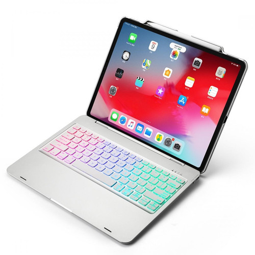 Wewoo - Étui clavier Bluetooth F129S ABSColorful rétroéclairé pour iPad Pro 12,9 pouces 2018avec fente stylo Argent Wewoo  - Claviers pour tablette Accessoires et consommables