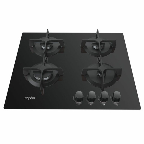 whirlpool - Table de cuisson gaz 60cm 4 feux noir - gob616nb - WHIRLPOOL whirlpool  - Plaque cuisson gaz noir