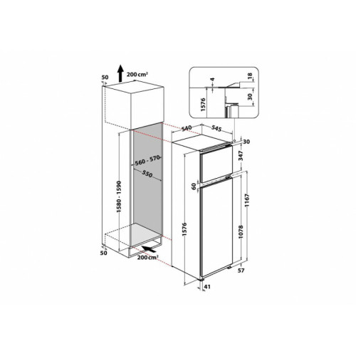 whirlpool - Réfrigérateur congélateur encastrable ART3641 whirlpool   - Réfrigérateur