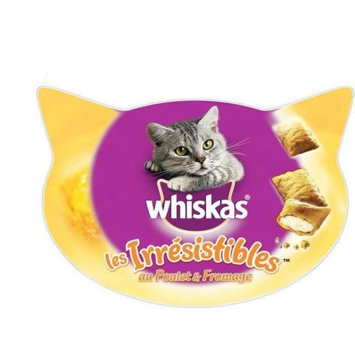 Whiskas - Les Irrésistibles friandises - Au poulet et fromage 60 g (x8) - Friandise pour chat