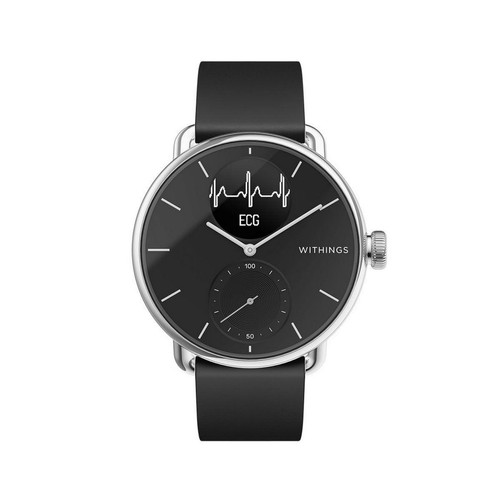 Withings - Montre connectée Homme WITHINGS Montres SCANWATCH  3 Aiguilles - Induction HWA09-model 2-All-Int - Bracelet Silicone Noir - Montre connectée Withings