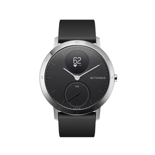 Withings - Montre connecté Homme WITHINGS Montres Steel HR  3 Aiguilles - Induction HWA03B-40blackAll-Inter - Bracelet Silicone Noir - Withings