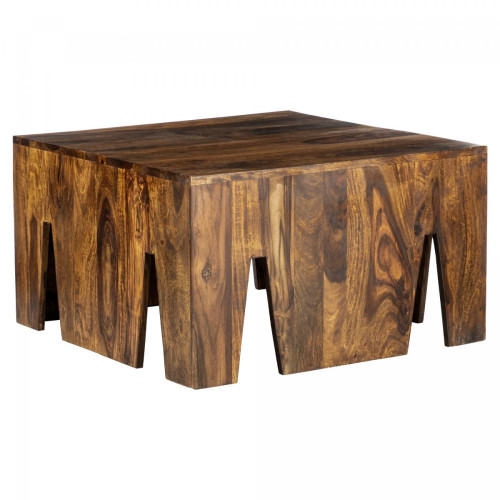 Womo-design - Table basse bois massif de sheesham table d'appoint moderne de salon 70x70x40cm - Womo-design