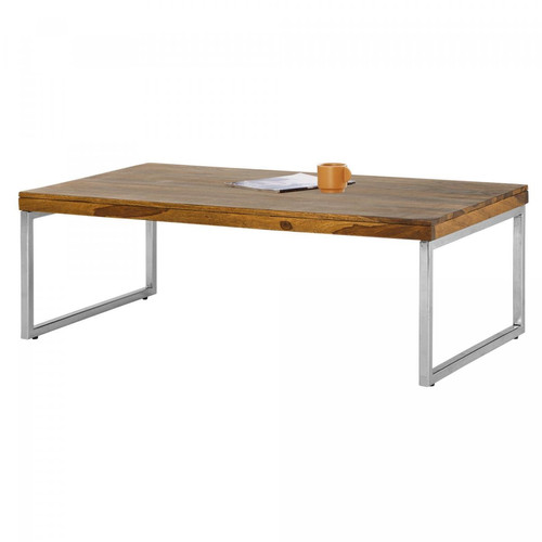Womo-design - Table basse d'appoint pour salon en bois Sheesham et acier brun 120x60x40 cm - Womo-design