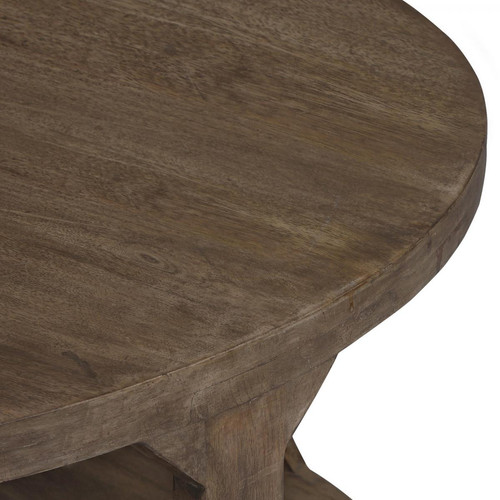 Womo-design Table basse de salon table d'appoint ronde moderne bout de canapé bois naturel