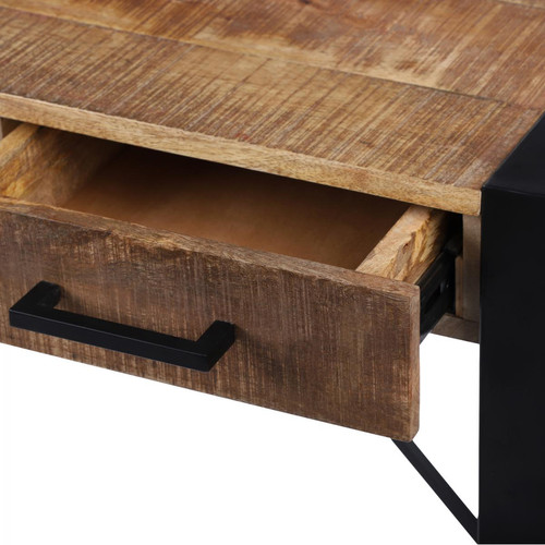 Womo-design Table console de salon entrée bureau 2 tiroirs bois massif métal WOMO-DESIGN®