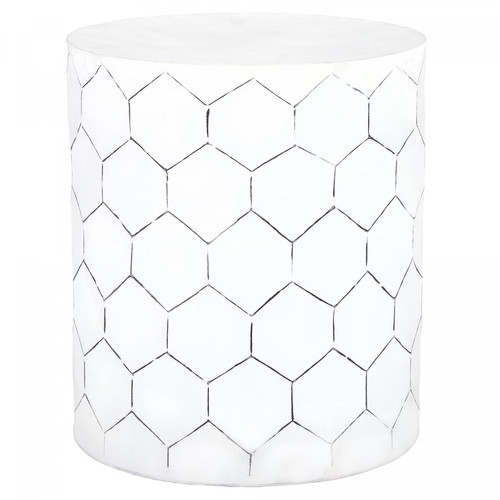 Womo-design - Table d'appoint futuriste de salon Turku table basse de café métal blanc Ř38 cm Womo-design  - Table basse deco