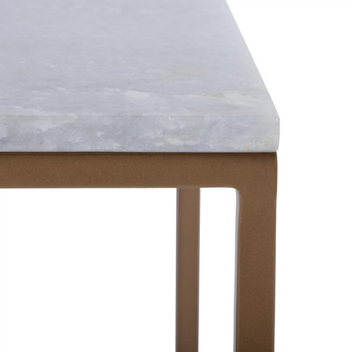 Womo-design Table gigogne cadre métal table d'appoint pierre naturelle set de 2 WOMO-DESIGN®
