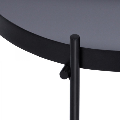 Tables basses WOMO-DESIGN Table basse verre / métal table d'appoint salon ronde noir Ø 43 cm