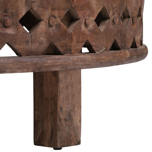 Tables d'appoint Table de salon basse d'appoint ronde marron en bois de manguier WOMO-Design®