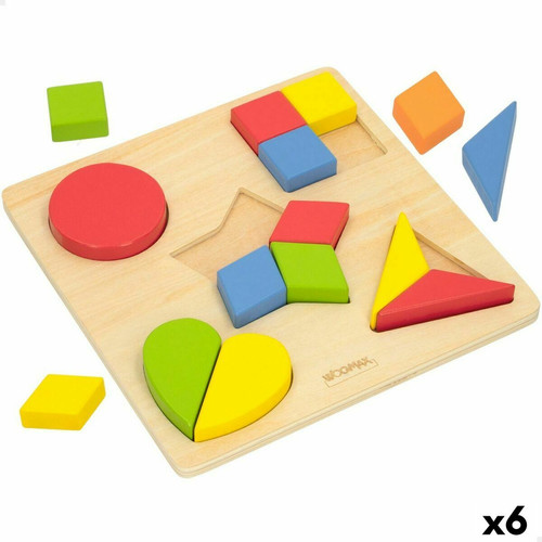 Woomax - Puzzle enfant en bois Woomax Formes + 12 Mois 16 Pièces (6 Unités) Woomax  - Puzzles