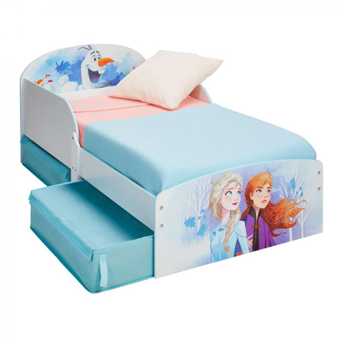 La Reine Des Neiges - Disney La Reine des Neiges - Lit pour enfants avec espace de rangement sous le lit pour matelas 140cm x 70cm - La Reine Des Neiges