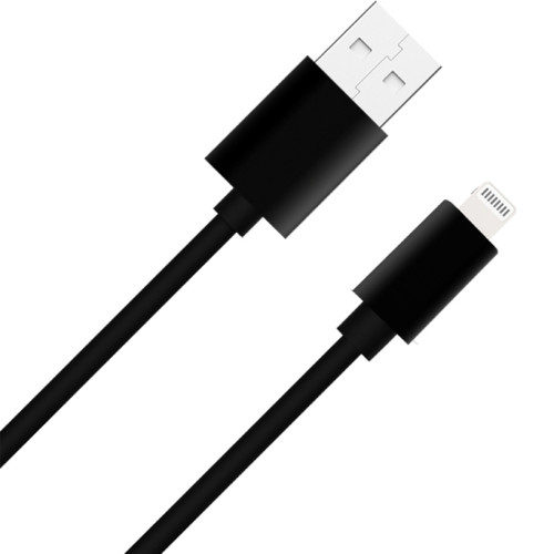 Wow - WOW Câble USB A/Lightning 1m - 2.4A Noir Wow  - Câble Lightning