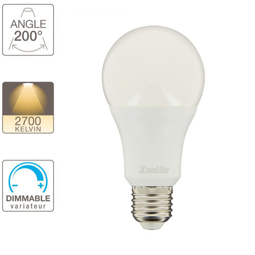 Xanlite - Ampoule LED standard A70, culot E27, 15W cons. (100W eq.), blanc chaud, dimmable Xanlite  - Ampoules LED Xanlite