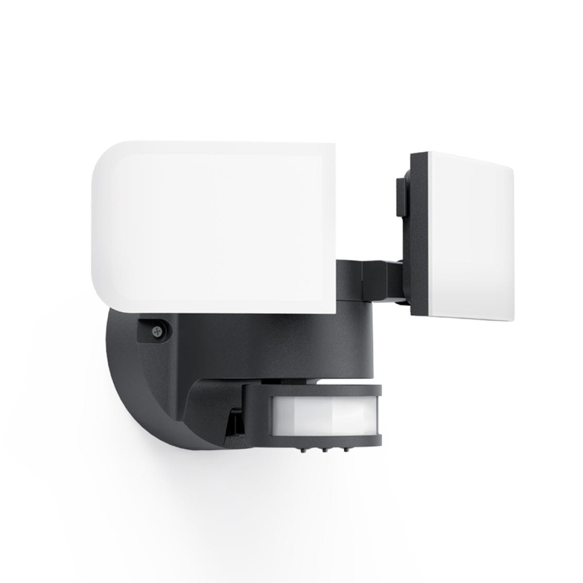 Spot, projecteur Xanlite Projecteur 2 têtes noir à détecteur de mouvements orientable et désactivable, 2800 Lumens, Blanc froid