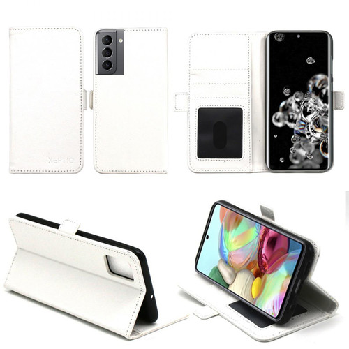 Xeptio - Samsung Galaxy S21 ULTRA 5G Etui Protection Portefeuille blanc à Rabat avec Porte Cartes - Housse Folio blanche Coque Antichoc Xeptio  - Accessoire Smartphone