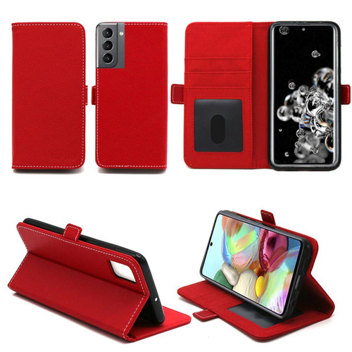Coque, étui smartphone Xeptio Samsung Galaxy S21 ULTRA 5G Etui Protection Portefeuille rouge à Rabat avec Porte Cartes - Housse Folio Coque Antichoc   - Accessoires Pochette Case