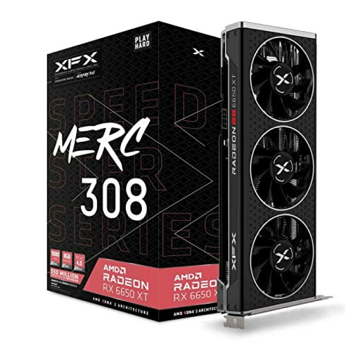 Xfx -XFX Speedster MERC 308 AMD Radeon™ RX 6650 XT NOIR Carte  avec 8 Go GDDR6, AMD RDNA™ 2 (RX-665X8TBDY-NRI) Xfx  - Carte Graphique AMD 128 bit