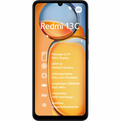 XIAOMI - Smartphone Xiaomi REDMI 13C ARM Cortex-A55 MediaTek Helio G85 6 GB RAM 128 GB Noir XIAOMI  - Smartphone Android