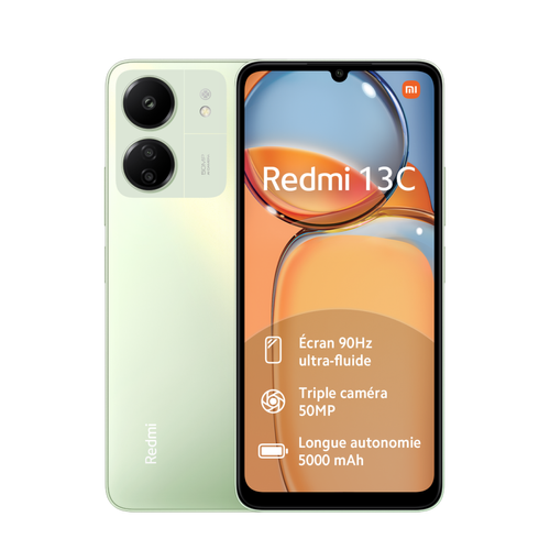 XIAOMI - Redmi 13C - 4/128 Go - Clover Green XIAOMI  - Smartphone 4g