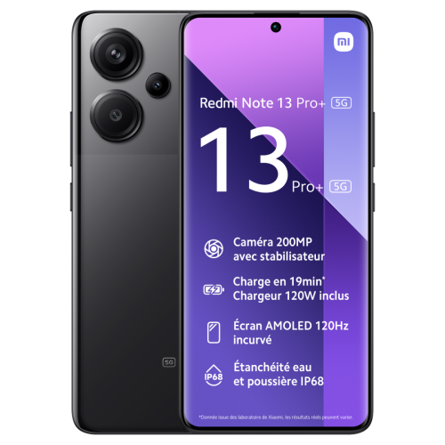 XIAOMI - Redmi Note 13 Pro Plus - 5G - 12/512 Go - Noir XIAOMI  - Téléphonie