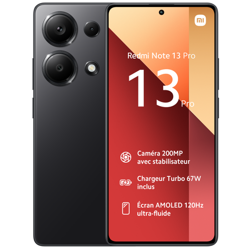 XIAOMI - Redmi Note 13 Pro - 12/512 Go - Noir minuit XIAOMI  - Smartphone 4g