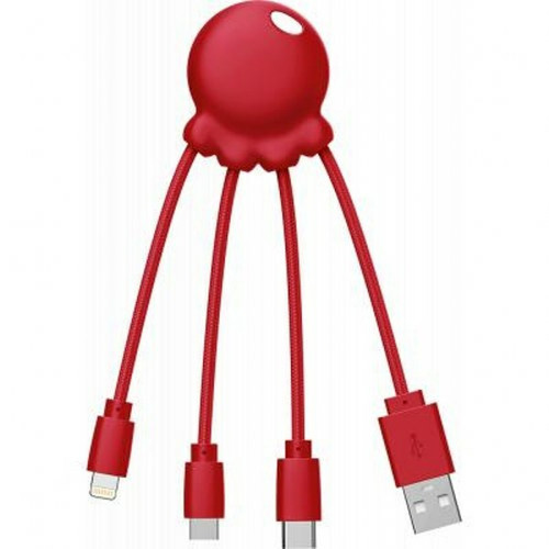 Xoopar - XOOPAR Câble 3 en 1 Octopus USB A/micro USB & USB C & Lightning 0,1m Rouge Xoopar  - Câble Lightning