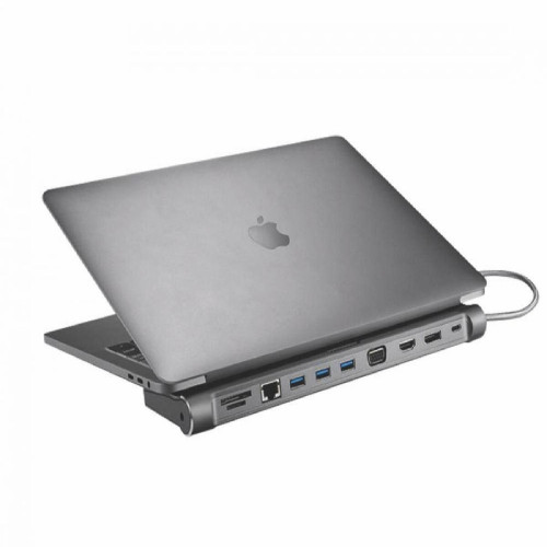 Xtreme Mac - Support Macbook Type C XTREMEMAC station HUB 13 connecteurs gris - Hub USB et Lecteur de cartes