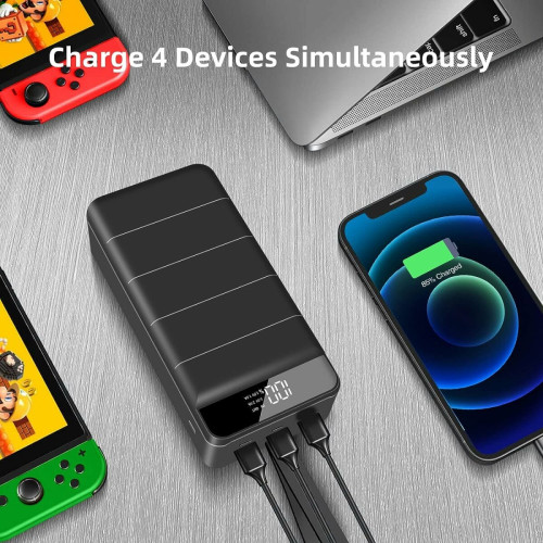 Autres accessoires smartphone YOBON Chargeur Portable, 50000mAh Batterie Externe, Noir Power Bank avec Affichage LCD, avec 3 USB Sortie pour Les Téléphones Mobiles