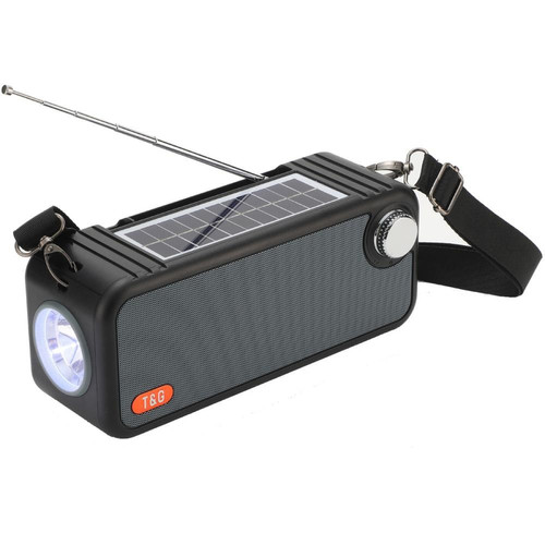 Yonis - Enceinte Bluetooth Solaire Portable Pour Extérieur Avec FM Et Lampe De Poche Yonis  - Enceinte bluetooth Enceinte nomade